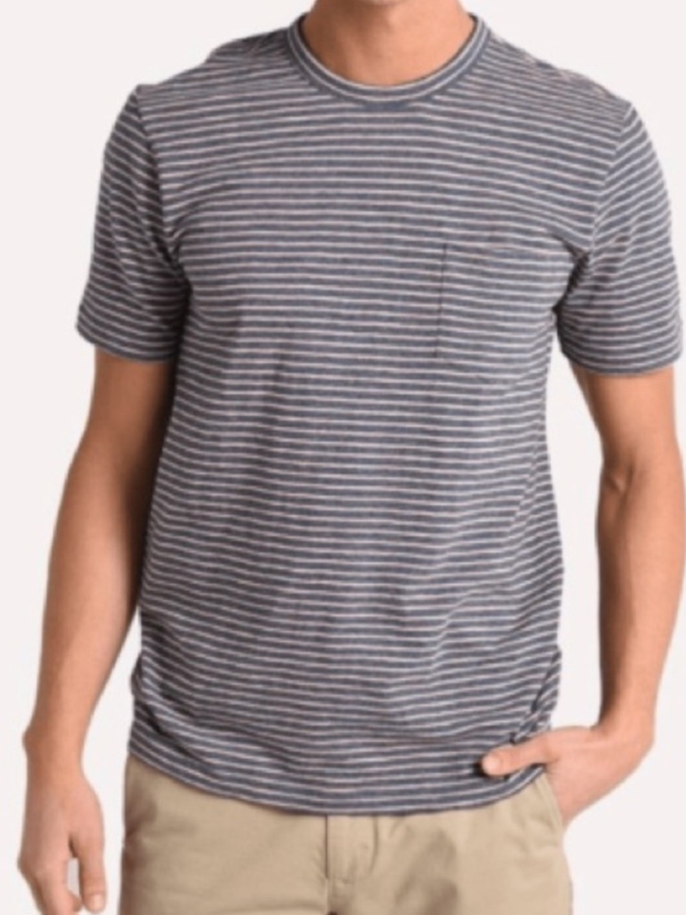 Faherty 100% Cotton Striped Pocket Tee Size XXL